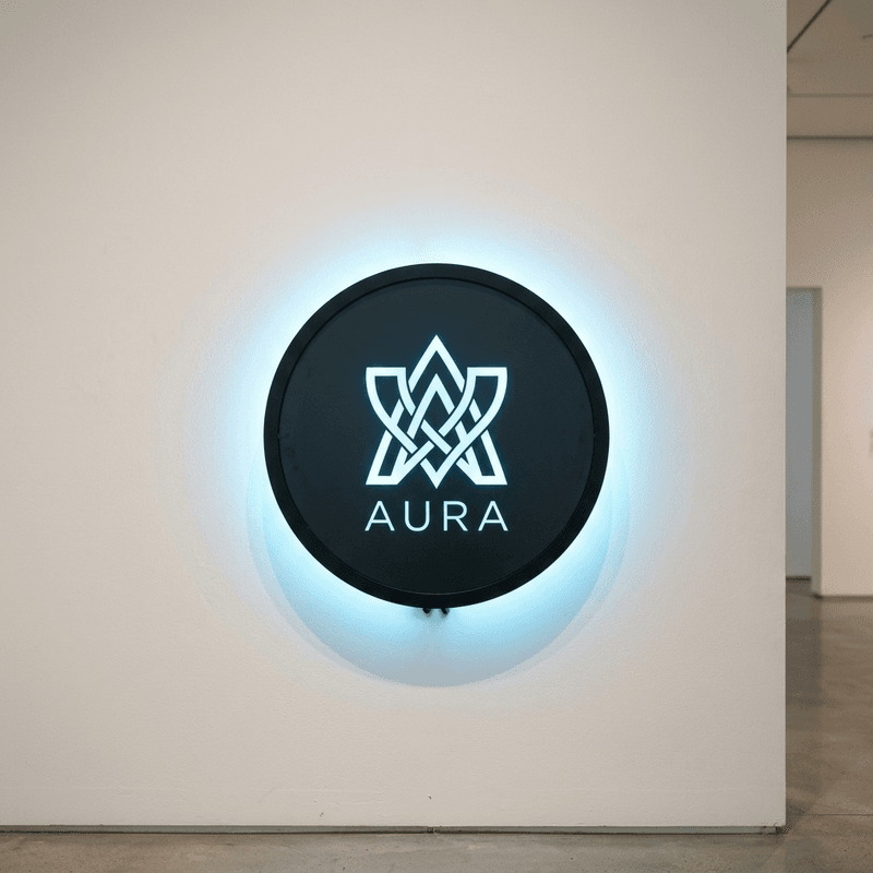 Backlit LED Circular Sign Halo Effect